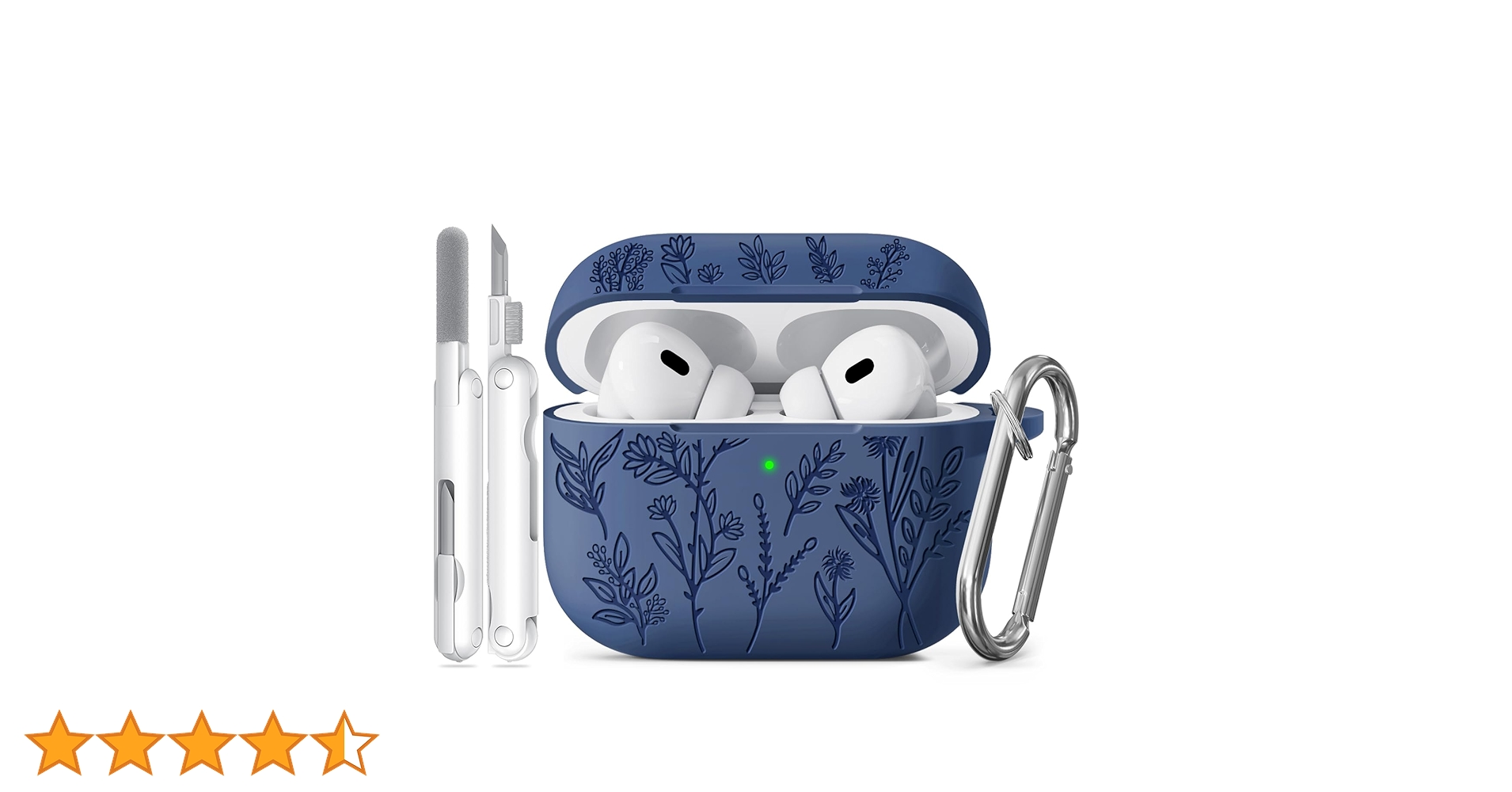 Amazon | Apple AirPods Pro 2 Gen用フラワー刻印ケース